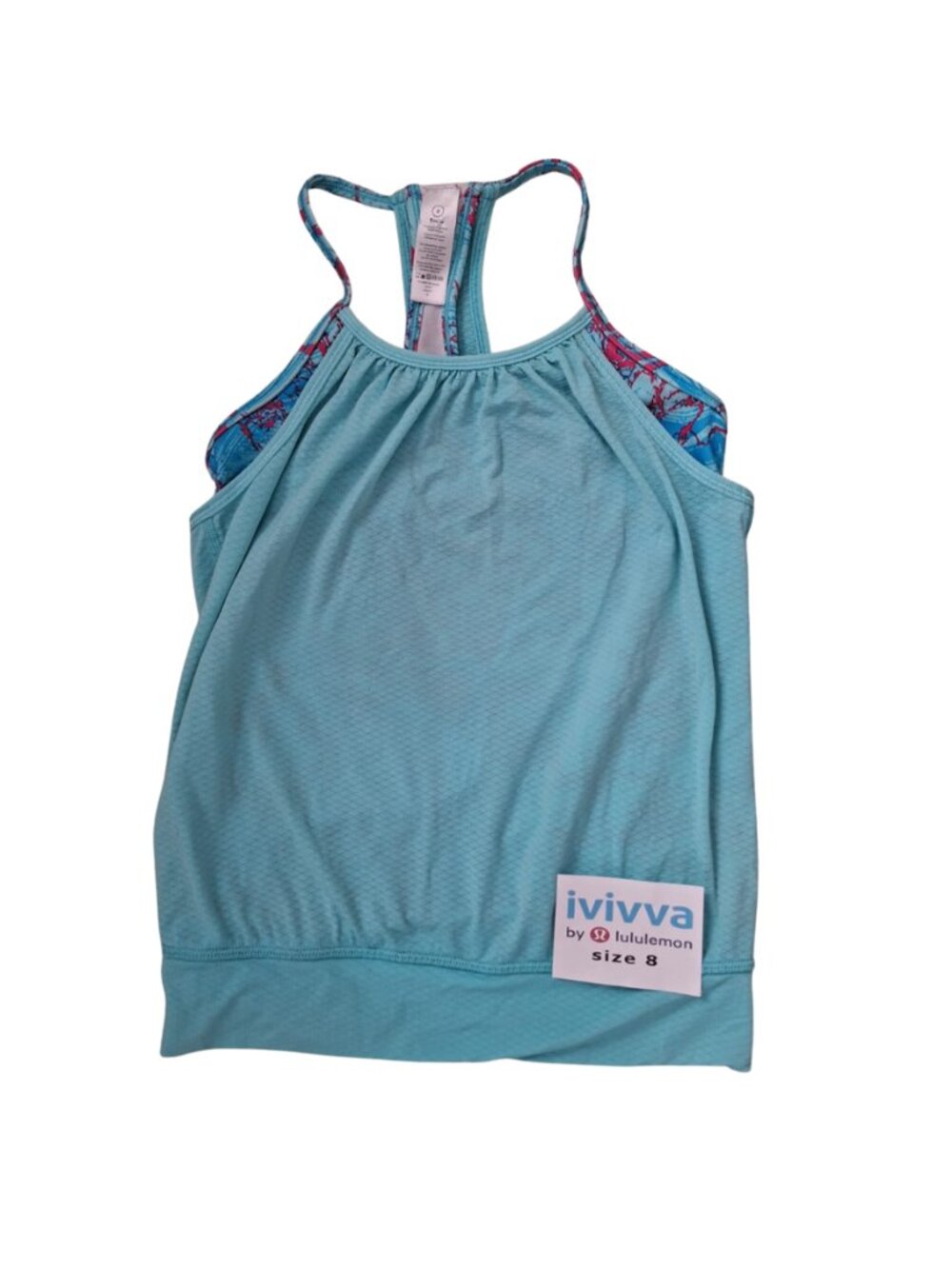 Ivivva Girl by Lululemon 🍋 Double Dutch Tank top light blue size 8